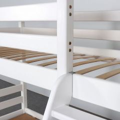 АДЕЛЬ Кровать двухъярусная с наклонной лестницей (белый) в Урае - uray.mebel24.online | фото 6