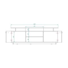 Александрия Тумба под ТВ (ЛДСП дуб сонома/белый бриллиант) в Урае - uray.mebel24.online | фото 2