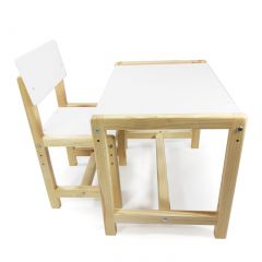 Детский растущий комплект стол и стул  Я САМ "Лофт" (Белый, Сосна) в Урае - uray.mebel24.online | фото 2