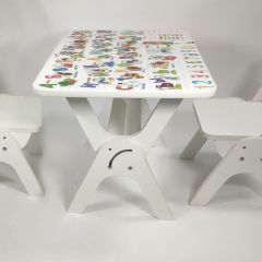 Детский растущий стол-парта и два стула Я САМ "Умка-Дуо" (Алфавит) в Урае - uray.mebel24.online | фото