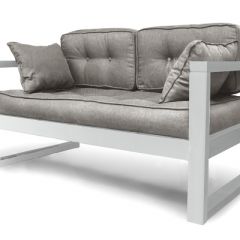 Диван двухместный DEmoku Д-2 (Серебристо-серый/Белый) в Урае - uray.mebel24.online | фото