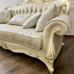 Диван Мона Лиза 3-х местный (крем) с раскладным механизмом в Урае - uray.mebel24.online | фото 3