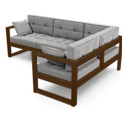 Диван угловой Д-4 Правый (Серебристо-серый/Темный дуб) в Урае - uray.mebel24.online | фото 2