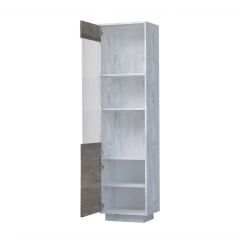 Эго ПС-1 Пенал с 2дв (бетон светлый/камень темный) цоколь в Урае - uray.mebel24.online | фото 2