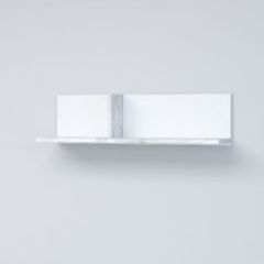 Эго Пл-1 Полка навесная (бетон светлый/белый глянец) в Урае - uray.mebel24.online | фото