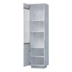 Эго ПС-1 Пенал с 2дв (бетон светлый/белый глянец) цоколь в Урае - uray.mebel24.online | фото 2