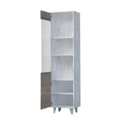 Эго ПС-1 Пенал с 2дв (бетон светлый/камень темный) на ножках в Урае - uray.mebel24.online | фото 2