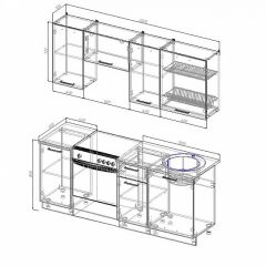 Кухонный гарнитур Жемчуг 2000 (Стол. 26мм) в Урае - uray.mebel24.online | фото 2