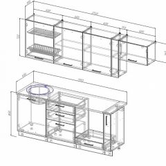 Кухонный гарнитур Лофт 2550 (Стол. 26мм) в Урае - uray.mebel24.online | фото 2