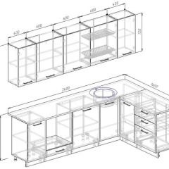 Кухонный гарнитур угловой Жемчуг 2600х1600 (Стол. 26мм) в Урае - uray.mebel24.online | фото 2