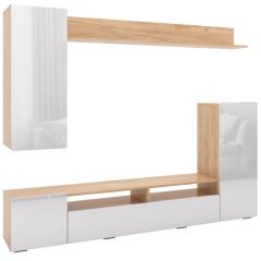 Гостиная Альфа (Дуб крафт золотой/Белый глянец) в Урае - uray.mebel24.online | фото