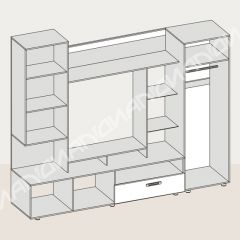 Гостиная Аллегро вариант-3 (Венге/Белфорт) в Урае - uray.mebel24.online | фото 3