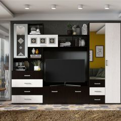 Гостиная Белла (модульная) венге/ясень белый в Урае - uray.mebel24.online | фото 11