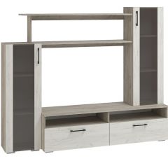 Гостиная Эмма МИНИ (Дуб Крафт серый/белый) в Урае - uray.mebel24.online | фото