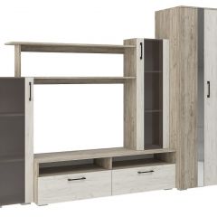 Гостиная Эмма (Дуб Крафт серый/белый) в Урае - uray.mebel24.online | фото 2