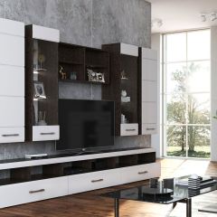 Гостиная Фиеста композ №3 (Венге/Белый глянец) в Урае - uray.mebel24.online | фото
