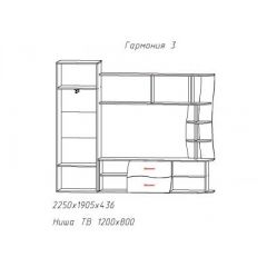 Гостиная ГАРМОНИЯ-3 (ЦРК.ГРМ.03) в Урае - uray.mebel24.online | фото 2