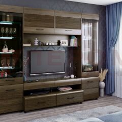 Гостиная Камелия Композиция 11 (Гикори Джексон темный) в Урае - uray.mebel24.online | фото