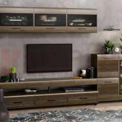 Гостиная Камелия Композиция 12 (Гикори Джексон темный) в Урае - uray.mebel24.online | фото