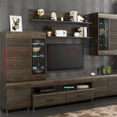 Гостиная Камелия Композиция 4 (Гикори Джексон темный) в Урае - uray.mebel24.online | фото 9