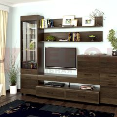 Гостиная Камелия Композиция 5 (Гикори Джексон темный) в Урае - uray.mebel24.online | фото