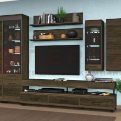 Гостиная Камелия Композиция 7 (Гикори Джексон темный) в Урае - uray.mebel24.online | фото