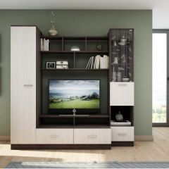 Гостиная ЛЕОН-4 (Анкор белый/Анкор темный) в Урае - uray.mebel24.online | фото