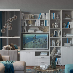 Гостиная ЛОТОС (модульная) Бодега белая в Урае - uray.mebel24.online | фото 2