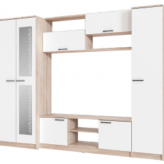 Гостиная МГС 3 Исполнение 1 (Дуб сонома/Белый) в Урае - uray.mebel24.online | фото 2