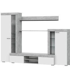 Гостиная МГС 5 (Цемент светлый/Белый) в Урае - uray.mebel24.online | фото 4