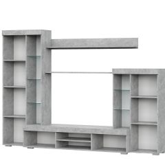 Гостиная МГС 5 (Цемент светлый/Белый) в Урае - uray.mebel24.online | фото 2