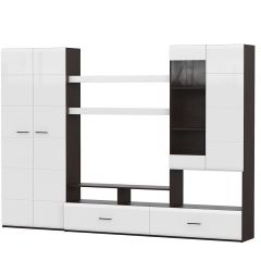 Гостиная МГС 7 Исполнение 1 (Венге/Белый глянец) в Урае - uray.mebel24.online | фото 2
