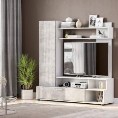 Гостиная МГС 9 (Белый/Цемент светлый) в Урае - uray.mebel24.online | фото