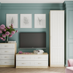 Гостиная Оливия Модульная (Белое дерево/Дуб Сонома) в Урае - uray.mebel24.online | фото 3
