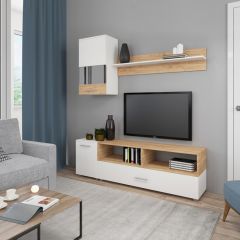 Гостиная Оскар 2 (Белый/Дуб Золотой) в Урае - uray.mebel24.online | фото