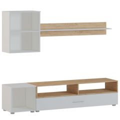 Гостиная Оскар 2 (Белый/Дуб Золотой) в Урае - uray.mebel24.online | фото 2