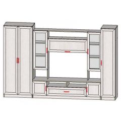 Гостиная ПРАГА-1 Анкор белый в Урае - uray.mebel24.online | фото 2
