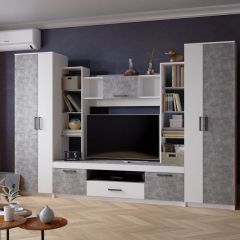 Гостиная СИДНЕЙ-2 ЛДСП Белый /ЛДСП Ателье светлое в Урае - uray.mebel24.online | фото