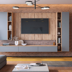 Гостиная Сканди набор СС-1 (дуб бунрати/смоки софт) в Урае - uray.mebel24.online | фото