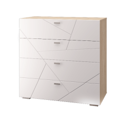 Гостиная Скайлайн (модульная) Дуб сонома/белый в Урае - uray.mebel24.online | фото 3