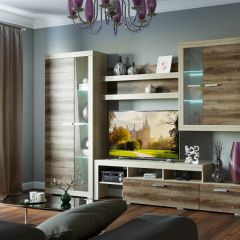 СОНАТА ГОСТИНАЯ НАБОР №ДСДС-3 (Дуб сонома/Дуб сакраменто) в Урае - uray.mebel24.online | фото 2