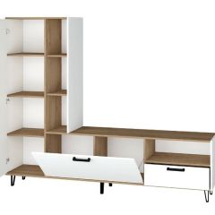 Гостиная Трикс (Дуб крафт золотой/Белый текстурный) в Урае - uray.mebel24.online | фото 2