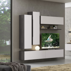 Гостиная Уна Лофт №8 (ясень черный/milk) в Урае - uray.mebel24.online | фото