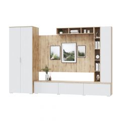 Гостинная СКАНДИ (модульная) Дуб бунратти/Белый в Урае - uray.mebel24.online | фото