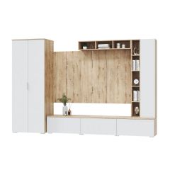 Гостинная СКАНДИ (модульная) Дуб бунратти/Белый в Урае - uray.mebel24.online | фото 2