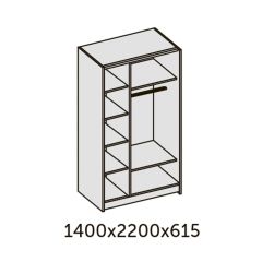 ИННЭС-5 Шкаф-купе 2-х дв. 1400 (2дв. Ф1 - бодега белая) в Урае - uray.mebel24.online | фото 2