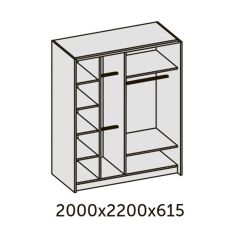 ИННЭС-5 Шкаф-купе 2-х дв. 2000 (2дв. Ф4 - венге вставка зеркало) в Урае - uray.mebel24.online | фото 2