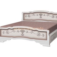 КАРИНА-6 Кровать из массива 1600 (Дуб молочный) с 2-мя ящиками в Урае - uray.mebel24.online | фото 1