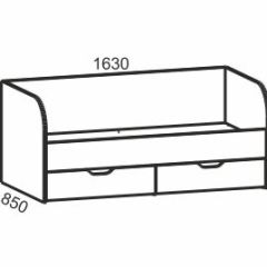 Киви №4 Кровать с ящиками (ЛДСП молочный дуб/лайм) в Урае - uray.mebel24.online | фото 2