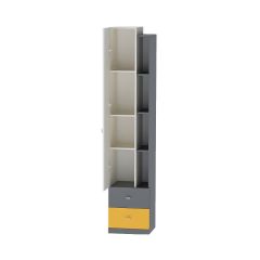 Клео П-1 Пенал 1дв, 2ящ. (ЛДСП графит-миндаль-солнечный) в Урае - uray.mebel24.online | фото 2